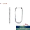 Canner U-w kształcie Micro Inkrustowatość Kolczyki dla kobiet 100% Real 925 Sterling Silver Earrings Hoops Fine Jewelry Pendientes Cena fabryczna Ekspert Projektowa jakość