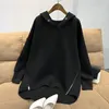 Felpe con cappuccio da donna Felpe Felpa da donna Autunno Coreano Sottile manica lunga Cerniera laterale Harajuku Pullover larghi oversize Donna