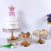Or Antique Métal Rond Gâteau Stand Ensemble De Mariage Fête D'anniversaire Dessert Cupcake Piédestal Plaque D'affichage Décor À La Maison Autres Bakeware272O
