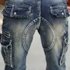 Men's Fashion Cargo Denim Shorts with Multi Pockets Slim Fit Military Jeans Shorts for Male Washed H1206