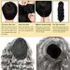 Drawstring Ponytail grey natural wavy Curly Pony tail for Black Women, short gray Puff Ponytails Extensions Jerry Curls real Hair with 2 Combs and Elastic Net 120g 140g