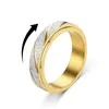 Moda Aço Inoxidável Aço Indjustível Reliando Ansiedade Anel Fidget Spinner Anéis Multicolor Glitter Punk Ring para presentes