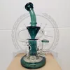 Bong narghilè Acqua in vetro con becher colorato da 14 mm rosa viola Bong Pipe Oil Rigs