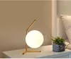 Hängsmycke Lampor Modern LED Living Room Bedroom Bedside Glass Round Bordslampa Dekorativ studiebädd