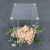 Acrylic clear square wedding pedestal cylinders pillar crystal centerpiece flower stand for wedding party senyu501