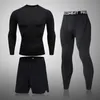 Mäns Sportkläder Kompression Passar Utbildning Kläder Ställ ut Träning Jogging Sport Termiska Underkläder Running Workout Gym Tights 211109