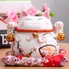 4/6 inch Ceramic Maneki Neko Piggy Bank Creative Home Decoration Porcelain Ornaments Business Gifts Lucky Crafts Cat 210924