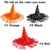 Top Seller Halloween Party Hats for Masquerade Dress Up Rose Mesh Non-woven Fabric Witch Hat Various Styles C70816I