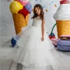 white pink flower girl dress fashion girls children tutu princess dresses high quality ball gown