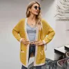 Autumn Winter Long Cardigan White Long Sleeve Patchwork Knittade Topps Jacka Coat Sweaters For Women Fall Clothing Fashion 210415