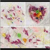 Feestelijke feestartikelen Home Garden1Box Epoxy Filler Real Dried Flower Gemengde 3D Nail Stickers Decor Herbarium Craft Decoratieve bloemen Warrel