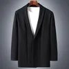 Men's Sweaters Spring Autumn Korean Fashion Black Knitted Cardigan Coat Without Button Men Clothes Plus Size 6XL 7XL 8XL