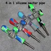 Multifuction Hand Pipe Silicone Titanium nail 4 in 1 Smoking Pipes Dab Glass Quartz Bowl Dabber Tool