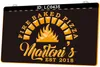 LC0435 Your Names Fire Baked Pizza Light Sign 3D Engraving