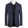 Märke blazer män blazers ull kostym kappa ullblandningar casual jackor personlighet vild mäns kostym jacka mode plaid blazer coat 211120