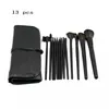 13 datorer Makeup Brush Set Professional With Bag Black Wood Handle get Hår Godkvalitet Kosmetiska borstar Kit