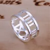 Cluster Rings Sterling Silver Hollow Roman Numerals Ring For Women Wedding Engagement Party Fashion Charm Jewelry