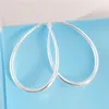 Hoop & Huggie 2021 Fashion Silver Plated Glossy Ear Creative Earrings Smooth Solid Gold Jewelry Gift