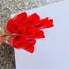 محاكاة زهرة واحدة من الورود الحمراء كرتون دب مع ملصق على شكل قلب عيد الحب هدية الأم يوم الأم هدية الزفاف epacket f2126876