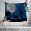 Tapestries Star Silhouette Print Tapestry Camping Travel Beach Handduk Rum Estetisk Dekorativ Tyg Väggmålning