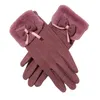 Ladies Plush Super Stretch Thickening Warm Touch Screen Cute Hair Mouth Outerwear Gloves For Female Five Fingers9289805