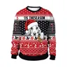 Suéteres masculinos Feio Suéter de Natal Homens Mulheres Rena Tripulação Pescoço Xmas Jumpers 3D Engraçado Impresso Outono Inverno Moletom