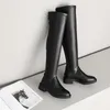 Autumn Over The Knee Boots Women Natural Genuine Leather Thick Heel Thigh High Sexy Slim Zipper Shoes Lady Size 39 210517