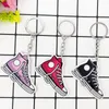 Acrylic canvas shoes key chain Bag Car Key Holder Metal Key Chain Rings shoe keychains For Women and men Unisex