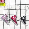 Acryl canvas schoenen sleutelhanger tas auto sleutelhouder metalen sleutelhanger ringen schoen sleutelhangers voor vrouwen en mannen unisex