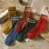 Bayanlar Kış Moda Aksesuarları Kalınlaşmış Sıcak Tavşan Yün Çorap Sonbahar Japon Tarzı Şerit Çorap Kadınlar için