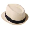 Дети 039S Пляжная соломенная шляпа Панама джазовая гангстерская шляпа на открытом воздухе Men039s и Women039s Sun Hat5486432