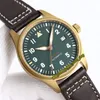 RFF 326802 Latest products Mens Watch Japan Miyota 9015 Automatic Mechanical Bronze Case Green Dial Brown Leather Strap Super Edition eternity Sport Watches