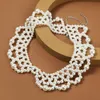 Na moda fêmea feminina frisada tecido geométrico branco imitação pérola coradores colares para mulheres presentes de jóias festa de casamento