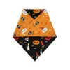 Треугольный шарф для домашних животных, полотенце для слюны на Хэллоуин, двусторонние шарфы для домашних животных с разными узорами8084351