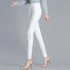 Classic Solid High Waist Slim Suit Pants Women Korean Style Large Size Pencil Pants Office Lady Spring And Summer White Trousers Q0801