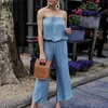 Women's Jumpsuits & Rompers Sexy Sleeveless Backless Strapless Women Female Casual Overalls Blue Black Elegant Womens