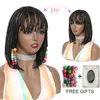 Synthetic Wigs Short Bob Wig With Bangs Crochet Braid Hair Braided For Black Women African Brown Red 2135274