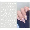 Autocollants Stickers Multicolore Étoile 3d Gravé Nail Sticker Mignon Géométrie Motif Mode Manucure D'été Art Décoration Prud22