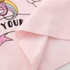 Jumping Meters Pink Unicorn Girls T-shirts Algodón de manga corta Bebé Casual Summer Tees Imprimir Ropa para niños Tops 210529