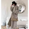 HDHOHR High Quality Natural Mink Fur Coat Women With Belt Knitted Real MinkFur Jacket Fashion Warm Long For Female 211123