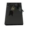 Black Kraft Paper Gift Box With Bow Tie Simple Design Present Container Lid Wrap