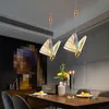 Bedroom bedside pendants lamp modern minimalist butterfly single head light net red bar stairwell small pendant llights led