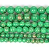 Autres perles de pierre turquoise de ligne d'or naturel vert 6/8/10mm rondes en vrac pour la fabrication de bijoux collier à faire soi-même bracelet accessoires Rita22