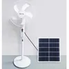 Solar Electric Fan Standing Floor Desk 16 inches 3 Gears with Adapter For Home Office
