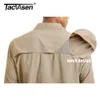 2つの胸部ジッパーポケットのタッチバゼン戦術的なシャツの男性の迅速な乾燥皮の保護長袖チーム作業トップス屋外210721