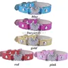 Dog Collars Leashes 10pcs/lot Designer Collar Rhinestone Heart Accessories Leather Pet Necklace for Smell Dogs Cats Red Pink