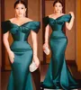 UPS 2022 Plus Size Arabic Aso Ebi Hunter Green Mermaid Prom Dresses Sweetheart Satin Sexy Evening Formal Party Second Reception Bridesmaid