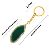 Keychains Fashion Natural Oregelbular Agates Flakes Pendant Key Chains Green Purple Blue Rings smycken Tillbehör GIFT KEYCHAIN ​​MIRI22