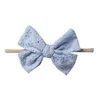 Moda ricamata in cotone Bowknot fascia bambino carino fiocchi fatti a mano fascia per capelli in nylon accessori per capelli puntelli per fotografia