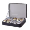 Pochettes à bijoux sacs 10 fentes montre fermeture éclair boîte de voyage en cuir vitrine organisateur stockage livraison directe Rita22